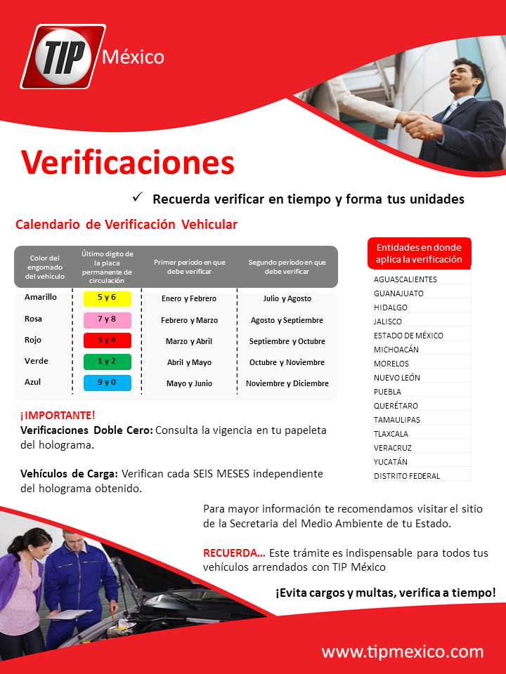 Calendario de verificación