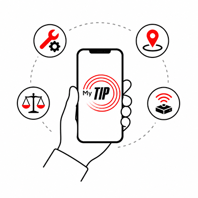 Cliente utilizando la plataforma MyTIP para consultar información de su flota.