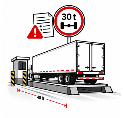Tráiler cargado a capacidad máxima permitida en carretera